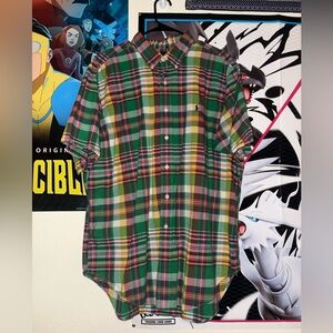 Ralph Lauren Green and Red Plaid Button Down Shirt